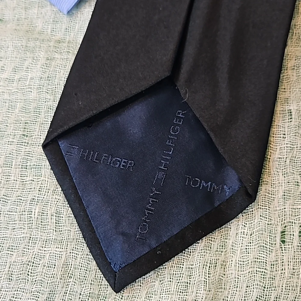 Tommy Hilfiger Black and Blue Two Tone Tie NWT